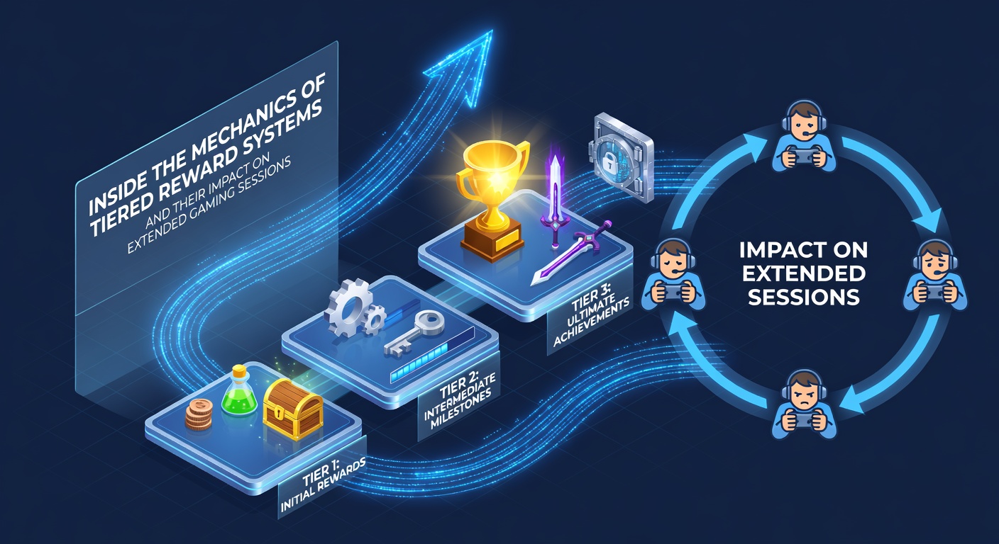 Diagram showing tiered loyalty levels in casino reward programs with progression arrows and benefit icons
