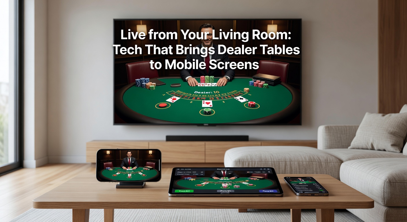 Close-up of a professional live dealer at a roulette table, smiling at the camera while spinning the wheel, with multiple mobile devices in the foreground simulating player views.