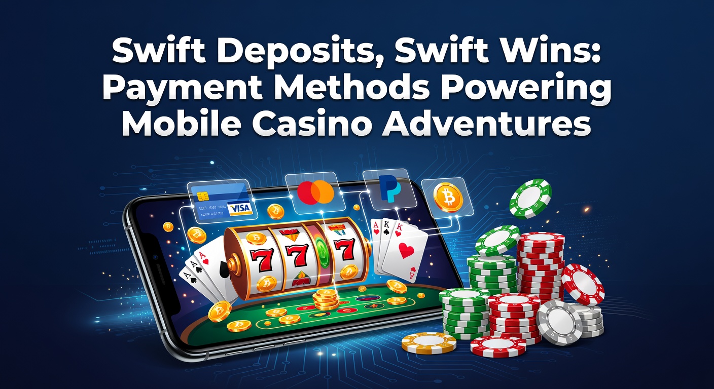 Smartphone displaying a mobile casino app with instant deposit options like e-wallets and crypto wallets open on screen
