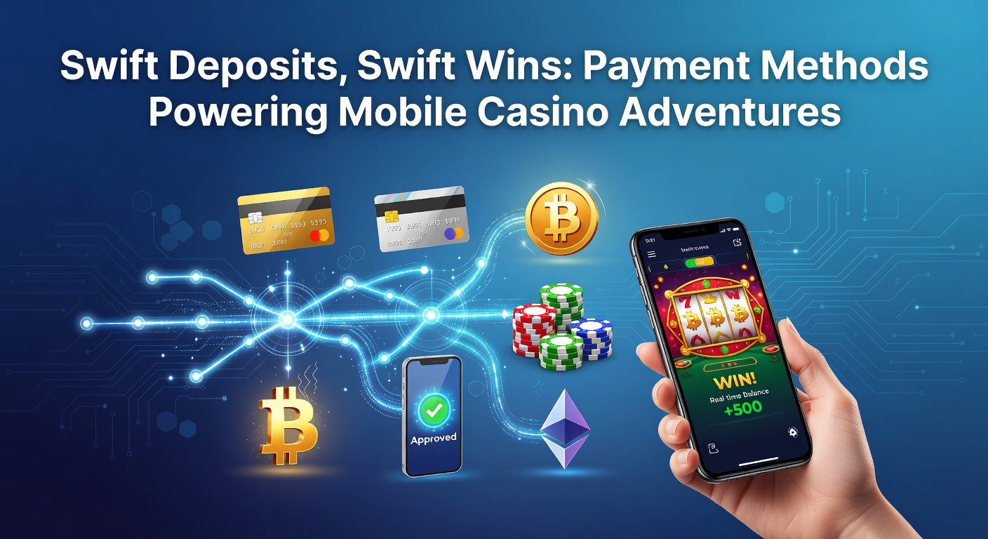 Illustration of various payment icons including crypto coins, e-wallets, and mobile pay symbols flowing into a casino slot machine on a phone screen