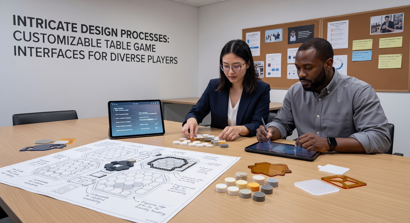 Close-up of adaptive table game interface showing adjustable controls and demographic-specific themes